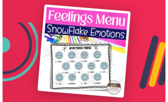 Snowflake Themed Emotions & Feelings Menu-- Reference Poster