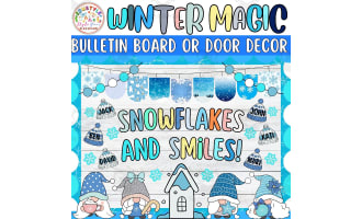 Snowflakes and Smiles: Gnome Winter Bulletin Board or Door Decor Kit