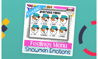 Snowman Themed Feelings Menu-- Emotions Chart and Reference Poster