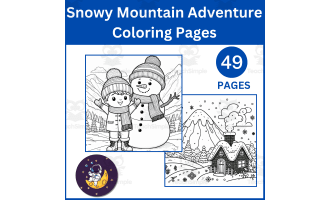 Snowy Mountain Adventure Coloring Pages