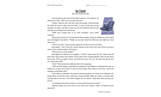So Tired Reading Comprehension Worksheet