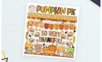So very Thankful: Thanksgiving Bulletin board or door Decor kit