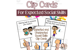 Social Skills Clip Cards | Social Skills Game for Expected Behaviors