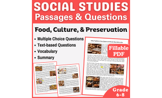Social Studies Reading Passages: Food and Culture (Fillable PDF)