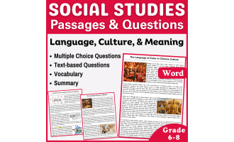 Social Studies Reading Passages: Language, Culture, Meaning (Word)