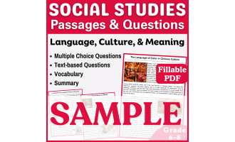 Social Studies SAMPLE Passage: Language, Culture, Meaning Fillable PDF