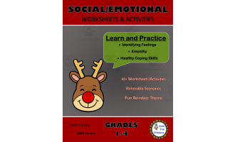 Social/Emotional Worksheets and Activities - Holiday Reindeer Theme