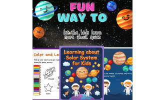 Solar System Activity Pack Space Coloring Tracing Counting