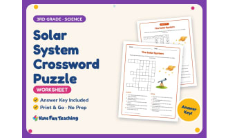 Solar System Crossword Puzzle Worksheet – 3rd Grade Planets & Space