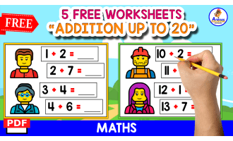 SOLVE THE ADDITION UP TO 20 | 5 FREE WORKSHEETS