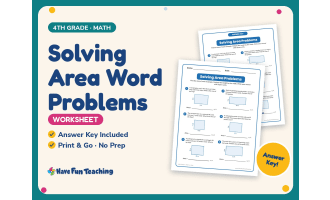 Solving Area Word Problems Worksheet – 4th Grade Geometry Practice