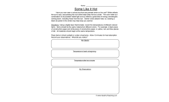 Some Like it Hot Heat Worksheet