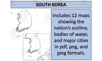 South Korea Map Resources – 12 Printable Map Sheets