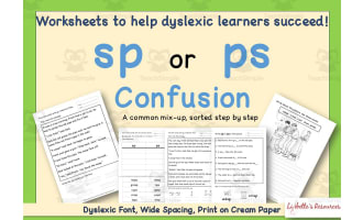 SP or PS? Letter Reversal Spelling and Reading Worksheets for dyslexia