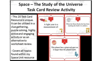 Space – The Study of the Universe - Task Cards Activity