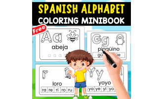 SPANISH ALPHABET MINIBOOK | 34 FREE COLORING PAGES