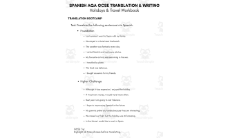 Spanish AQA GCSE Translation & Writing Workbook