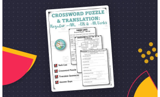 Spanish AR, ER, IR Regular Verbs – Activities Pack