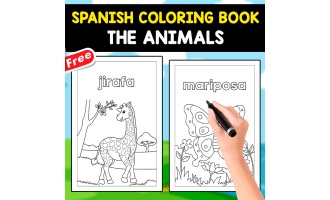 SPANISH COLORING BOOK | THE ANIMALS