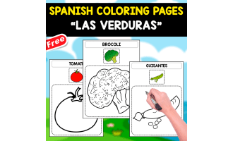 SPANISH COLORING PAGES | Las Verduras