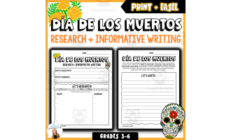Spanish: Dia de Los Muertos Research and Informative Writing Worksheets
