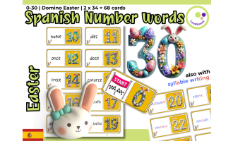 Spanish: Easter-Themed Domino Game: Learning Spanish Numbers ELE EL2