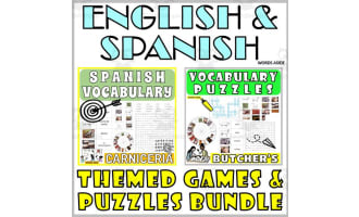 Spanish English Bilingual Vocabulary Activities BUTCHER