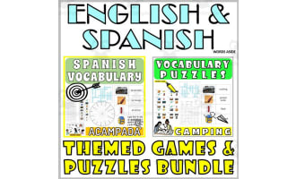 Spanish English Bilingual Vocabulary Activities CAMPING