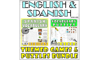 Spanish English Bilingual Vocabulary Activities DRINKS