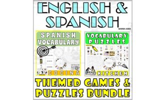 Spanish English Bilingual Vocabulary Activities KITCHEN