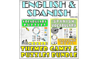 Spanish English Bilingual Vocabulary Activities MOBILE