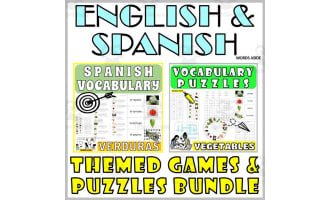 Spanish English Bilingual Vocabulary Activities VEGETABLES