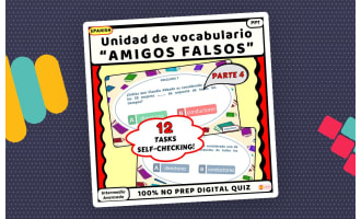 Spanish English false cognates assessment quiz Part 4