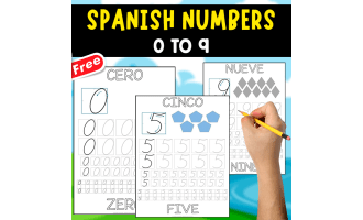 SPANISH-ENGLISH NUMBERS FOR TRACING | 0-9