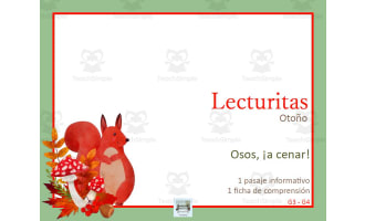Spanish | Espanol | Bridging Lecturita Otoño Spanish Reading Comprehension Comprensión lectora Osos, ¡a cenar!