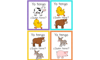 Spanish: Farm Animals Flash Cards