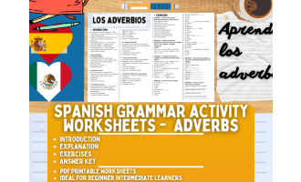 Spanish Grammar Activity Worksheets - Adverbs