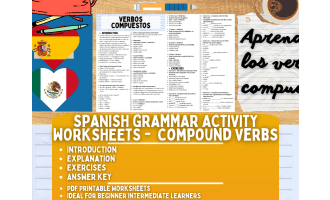 Spanish Grammar Activity Worksheets - Compound Verbs
