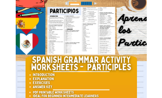 Spanish Grammar Activity Worksheets - Participles