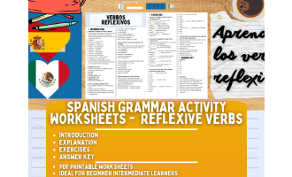 Spanish Grammar Activity Worksheets - Reflexive Verbs