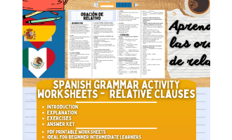 Spanish Grammar Activity Worksheets - Relative Clauses
