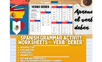 Spanish Grammar Activity Worksheets - Verb Deber