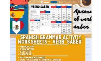 Spanish Grammar Activity Worksheets - Verb Saber