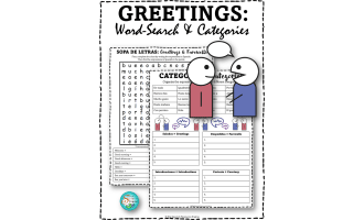 Spanish Greetings: Word-Search and Categories
