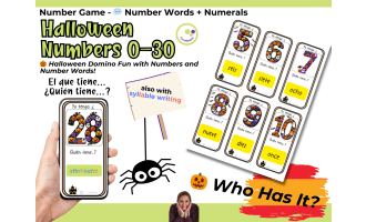 Spanish Halloween Number Game – “El que tiene…” Numbers 0–30