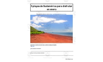 Spanish: Informational Reading: South American Beaches to Enjoy in January