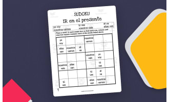Spanish IR Present Tense – Sudoku Puzzle