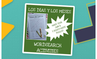 Spanish: Months and Days Word Search Activities