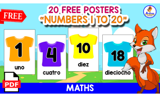 SPANISH NUMBERS 1 TO 20 | FREE POSTERS NUMBERS
