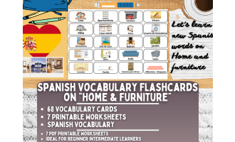 Spanish Picture Vocabulary Flashcards - Home & Furniture